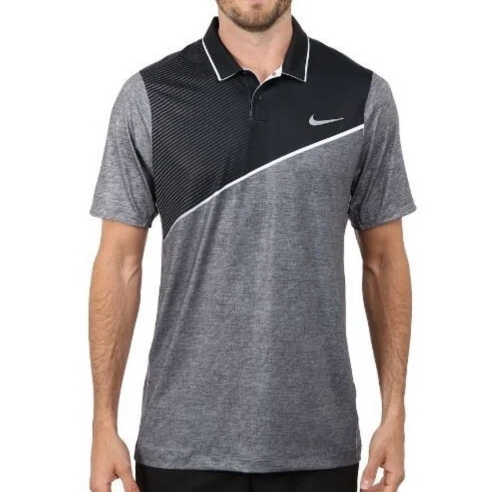 Nike Golf Men's Tour Performance Momentum Fly 26 Short Sleeve Polo Black/Gray XL